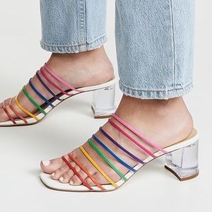 Villa Rouge Sas Rainbow Clear Heel Sandals 8